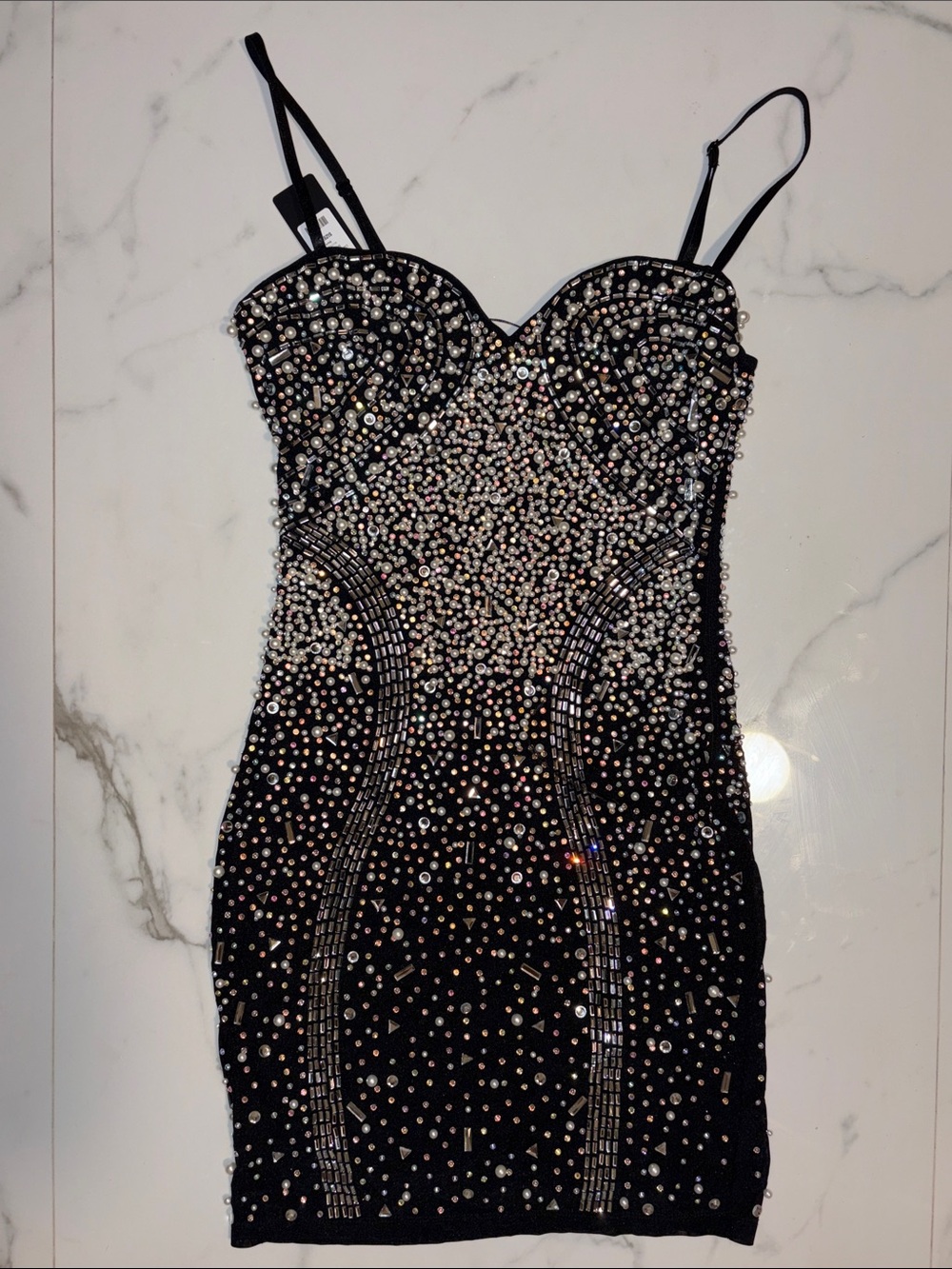 Fashion Nova Daisy Embellished Mini Dress